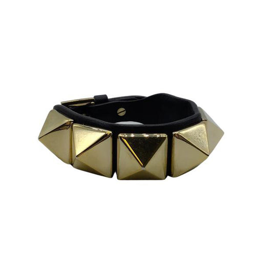 Valentino Black Gold Large Rockstuds Bracelet