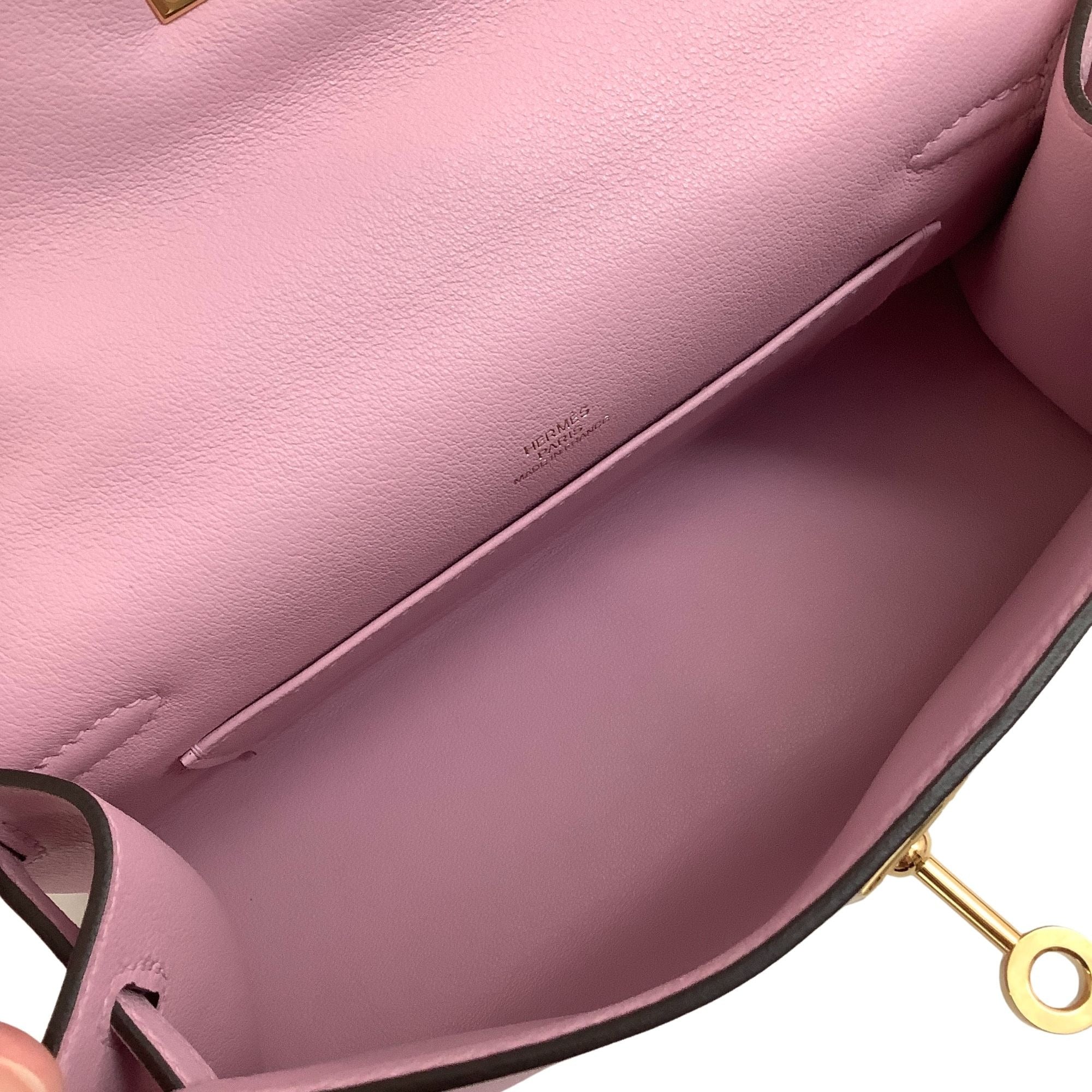 Hermes Pink Leather 2021 Kelly Pouchette