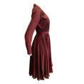 Load image into Gallery viewer, Gabriela Hearst Brown Wool Pleated with Belt Work/Office Dress
