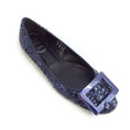 Load image into Gallery viewer, Roger Vivier Navy Blue Gommette Buckle Sequined Flats
