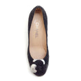 Load image into Gallery viewer, Chanel Charcoal Grey Quilted Flannel Camelia Pumps

