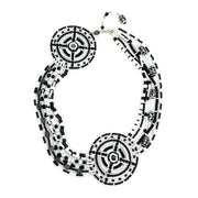 Erickson Beamon Black / White Beaded Circle Necklace