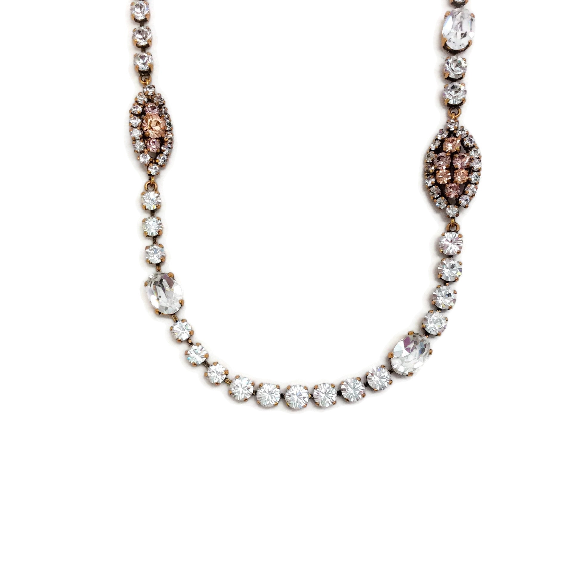 Nina Ricci Gold / Pink Crystal Necklace
