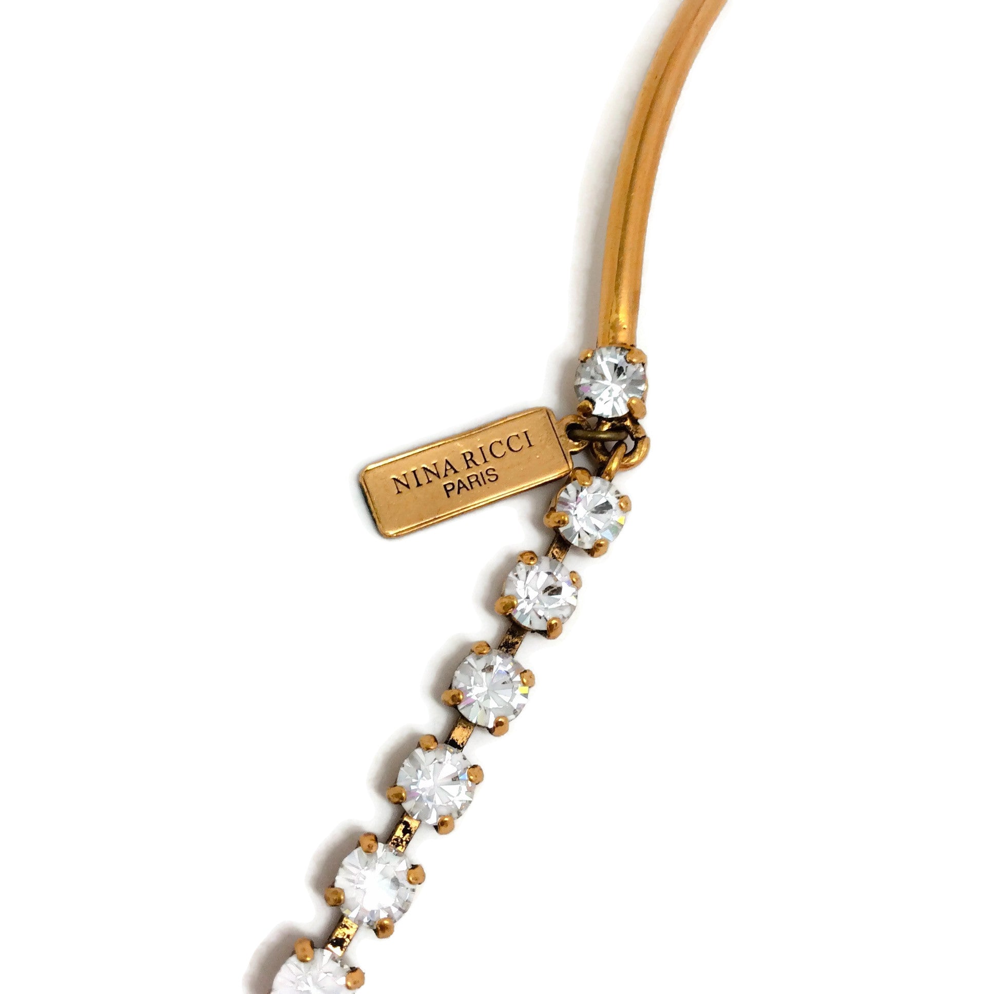 Nina Ricci Gold / Pink Crystal Necklace