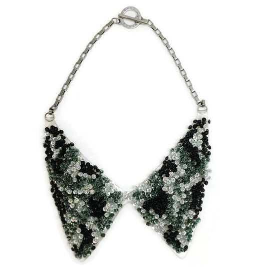 Forest of Chintz Black Sequin Collar Necklace