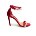 Load image into Gallery viewer, Alexandre Vauthier Red Velvet Crystal Sandals
