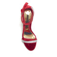 Load image into Gallery viewer, Alexandre Vauthier Red Velvet Crystal Sandals

