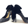 Load image into Gallery viewer, Alexandre Vauthier Black / White Polka Dot Bowdon Pumps
