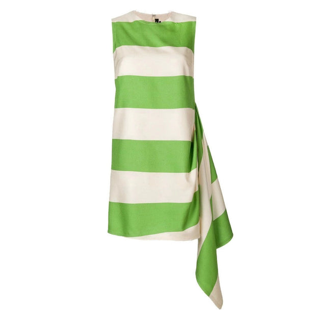 Calvin Klein 205W39NYC Ivory Lime Stripe Day Designer Casual Dress