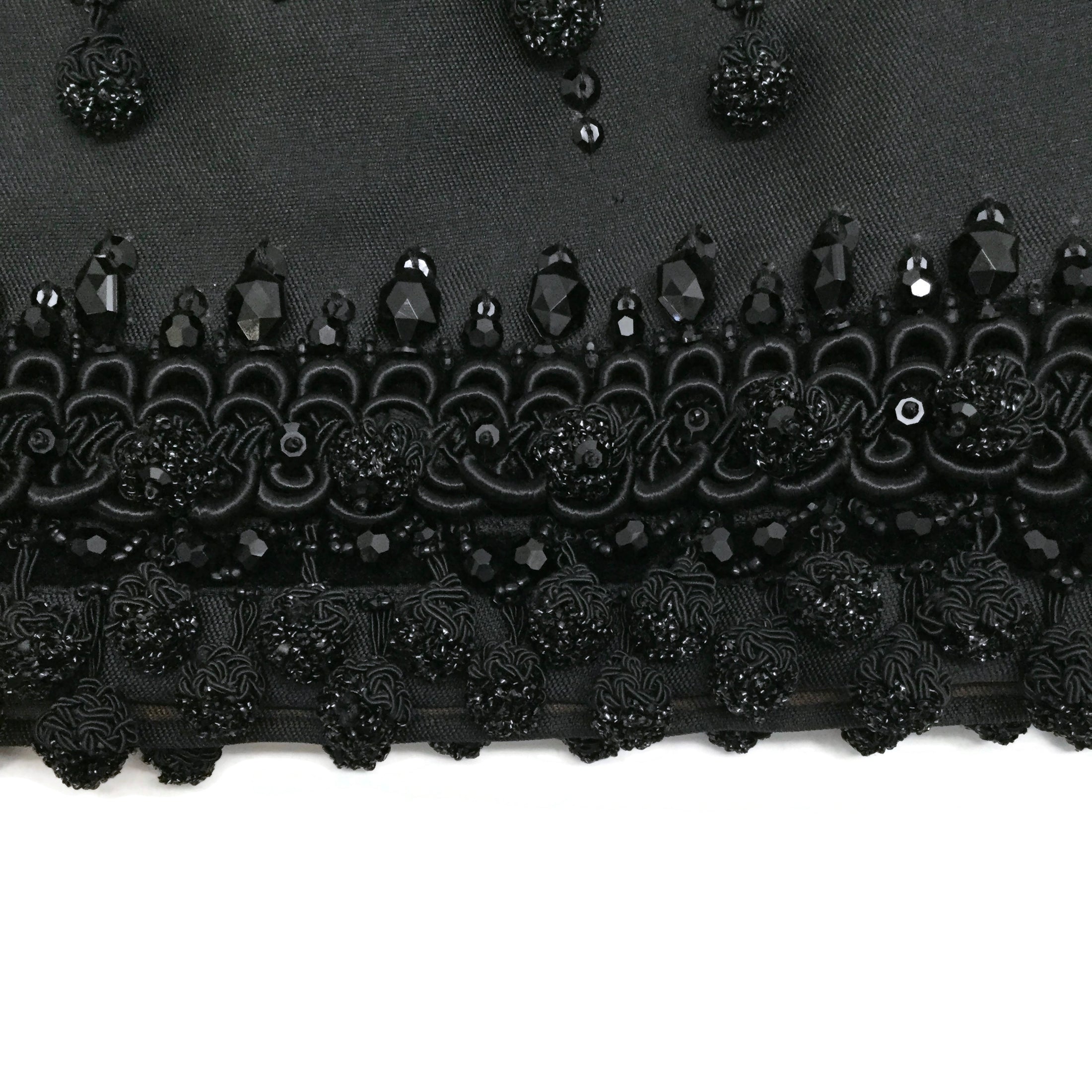 Balmain Black Vintage Beaded Crop Blazer