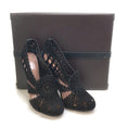 Load image into Gallery viewer, ALAÏA Black Suede Cut Out with Flower Front Pumps
